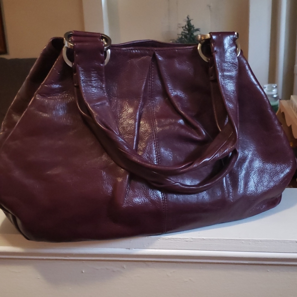 Burgundy Leather Shoulder Bag